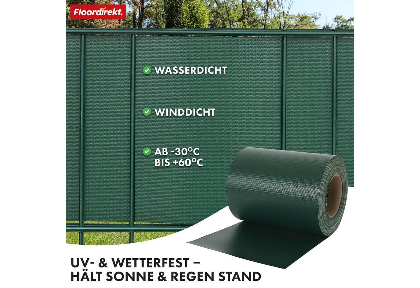casa pura PVC-Sichtschutzstreifen für Gittermatten-Zäune Grün - Bild 5