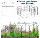 V2Aox Gartenzaun Steckzaun 10 Elemente 43cm Schwarz Bild 1