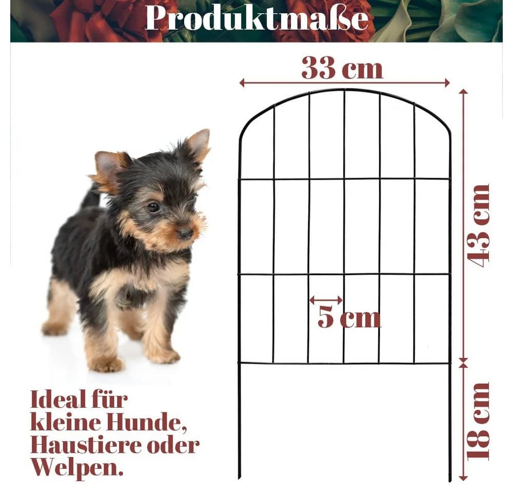 V2Aox Gartenzaun Steckzaun 10 Elemente 43cm Schwarz - Bild 3