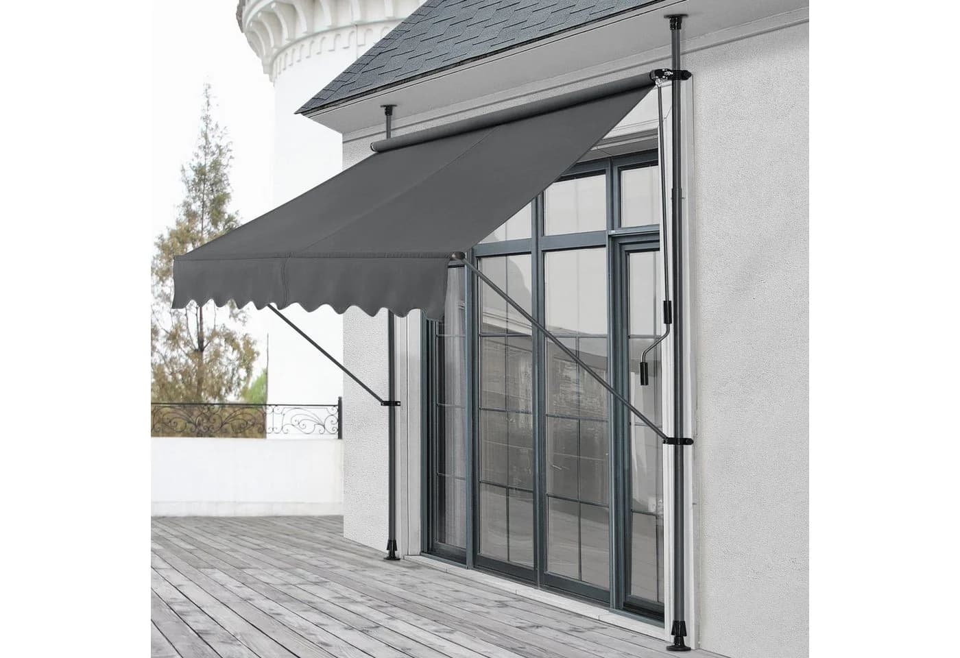 pro.tec Klemmmarkise Lindos 250x120cm grau Sonnenschutz
