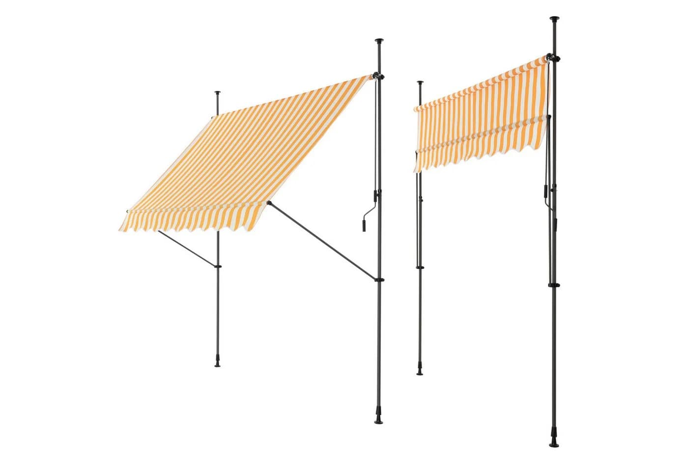 pro.tec Klemmmarkise Stem Gelb/Weiß ohne Bohren