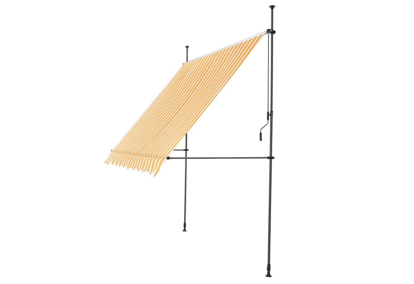 pro.tec Klemmmarkise Stem Gelb/Weiß ohne Bohren - Bild 3