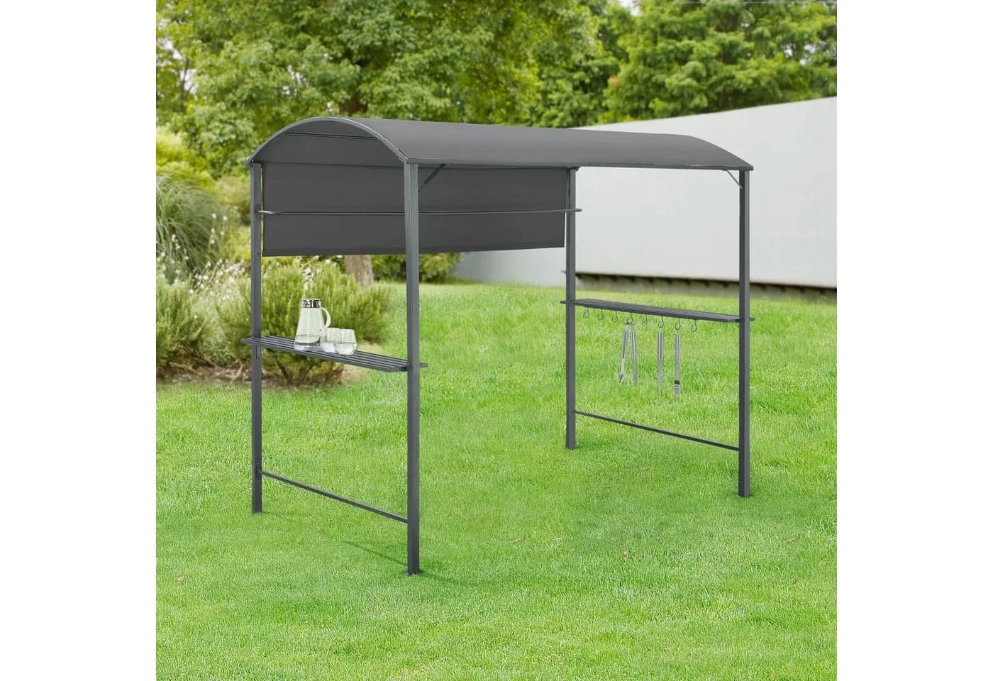 en.casa Grillpavillon »Parga« mit Bartresen Dunkelgrau - Bild 3