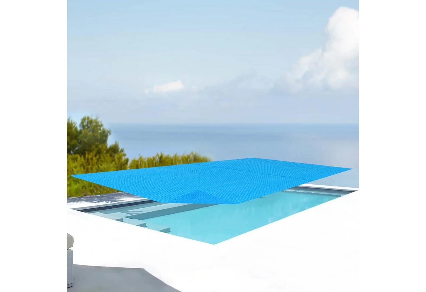 en.casa Solar Poolabdeckung Blau PE-Folie mit Luftkammern - Bild 3