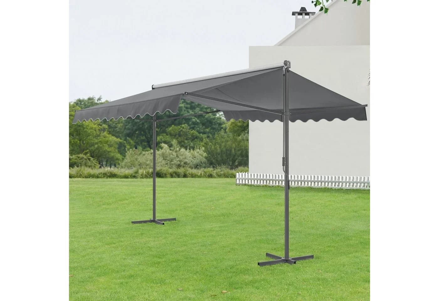 pro.tec Standmarkise Selenizza freistehende Markise 400x300x260cm Dunkelgrau