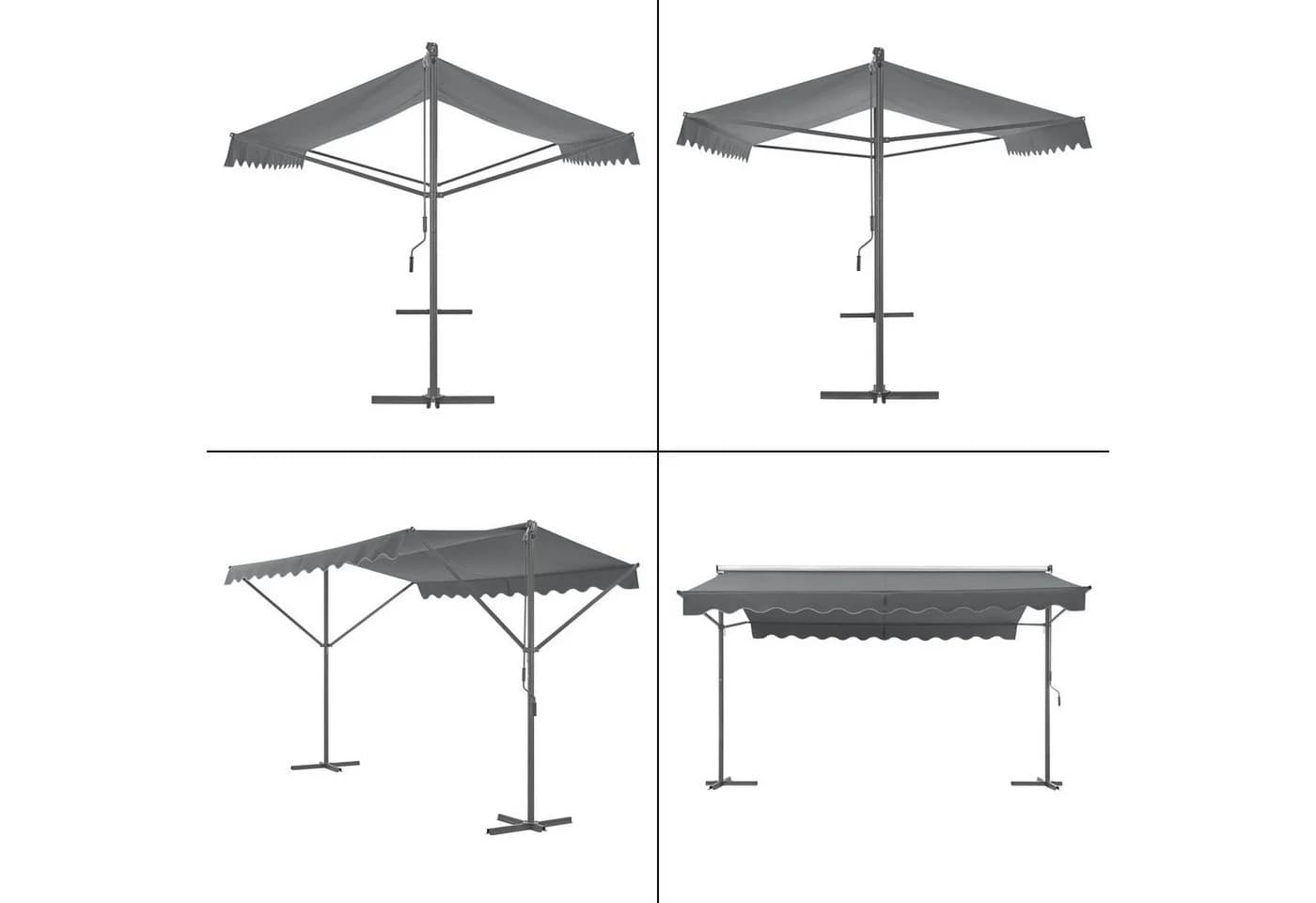 pro.tec Standmarkise Selenizza freistehende Markise 400x300x260cm Dunkelgrau - Bild 5