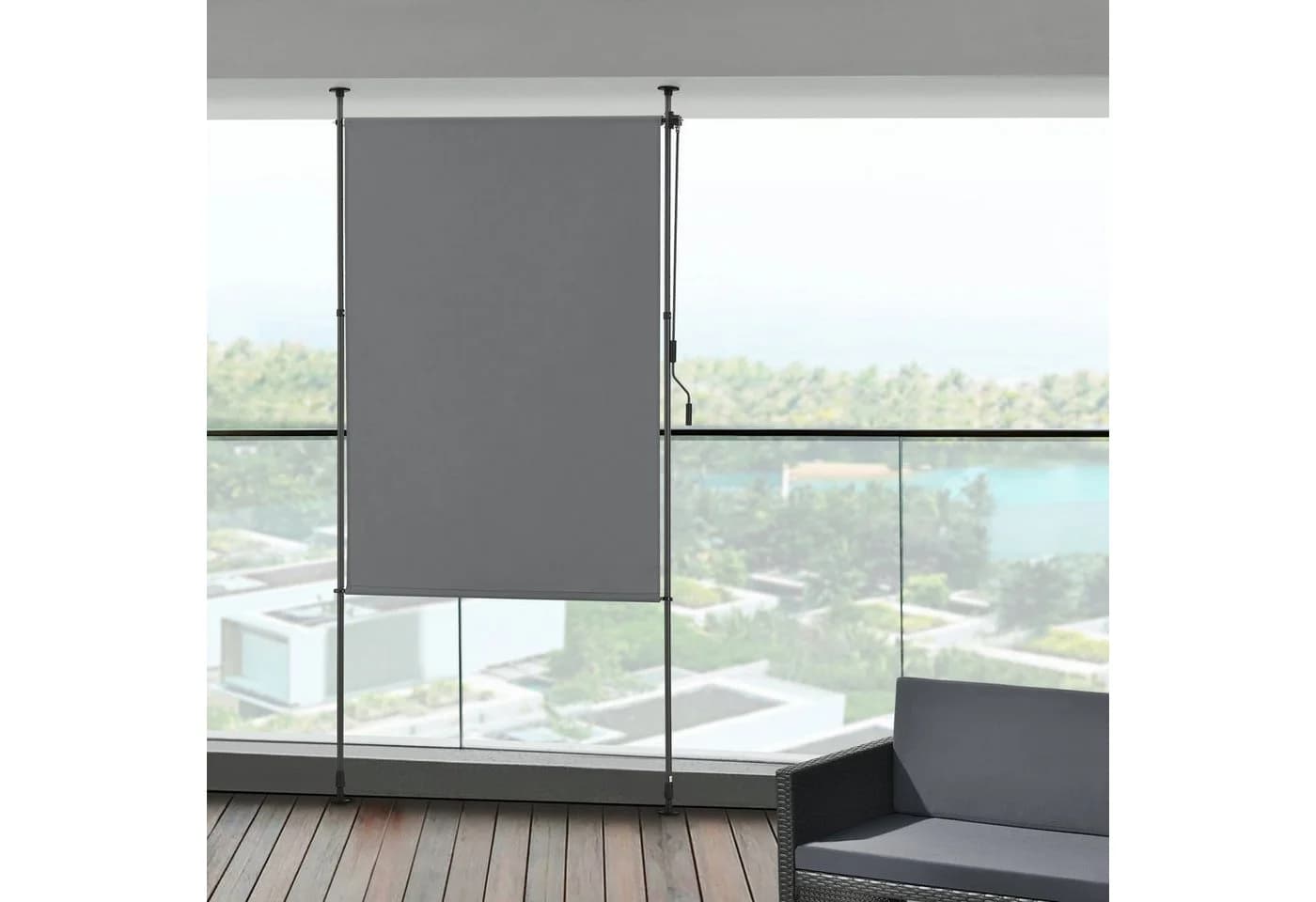 pro.tec Senkrechtmarkise Cimarra Dunkelgrau Outdoor-Sichtschutz - Bild 2
