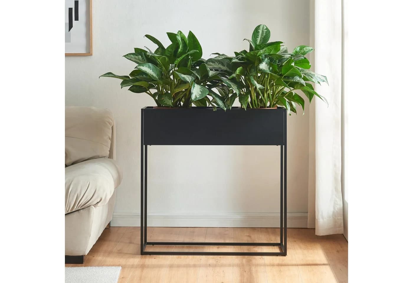 en.casa Blumenkasten Joensuu Stahl Schwarz Pflanzständer - Bild 3