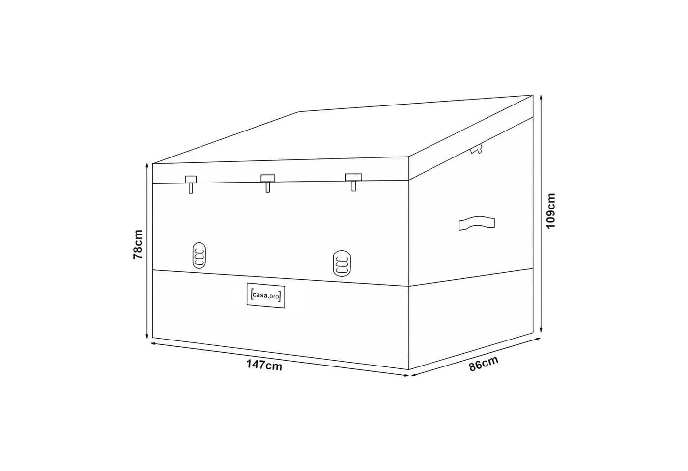 casa.pro Auflagenbox »Alanno« Gartenbox wasserdicht 147x86x109cm - Bild 4