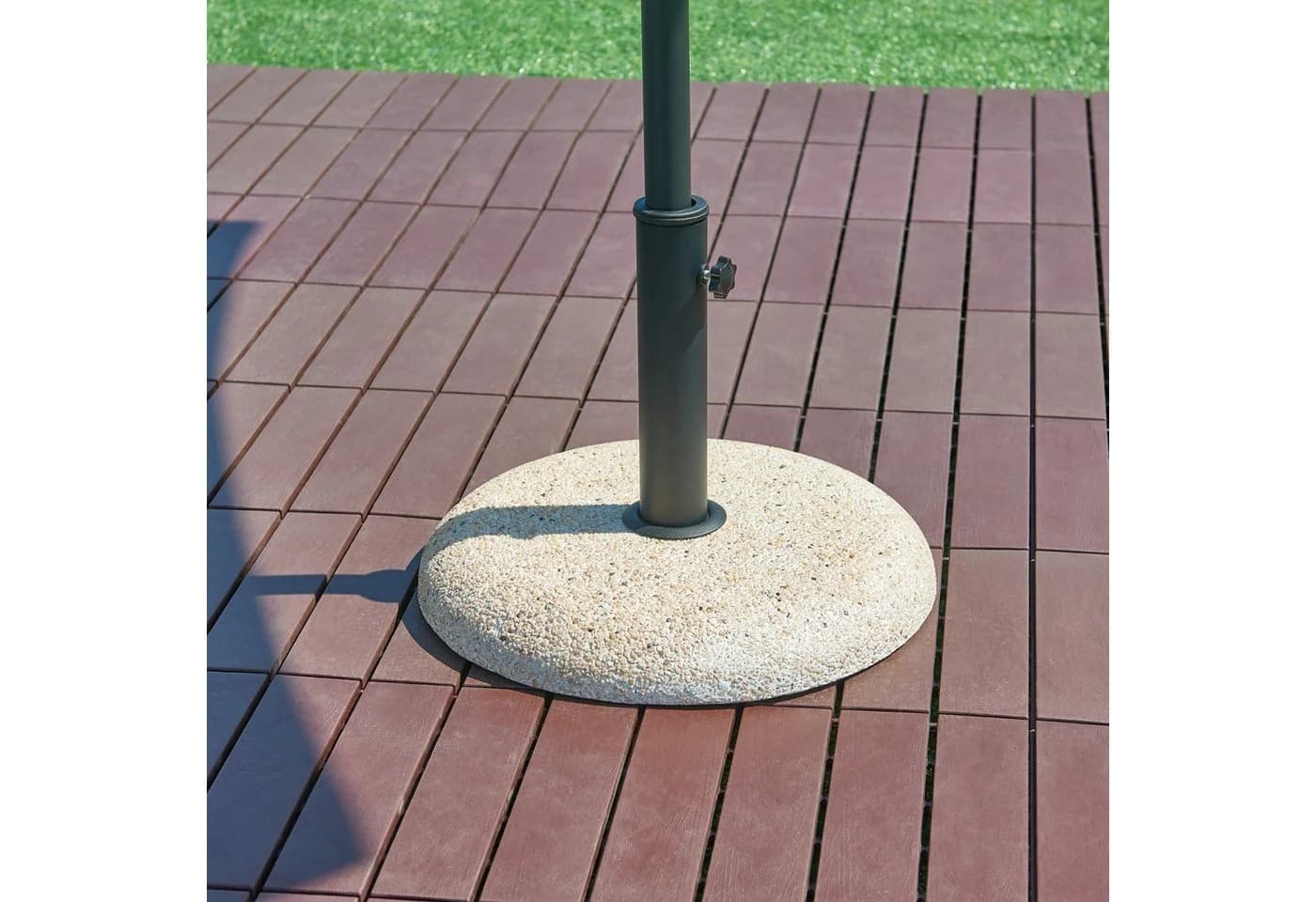 casa.pro Betonschirmständer Steinoptik Beige mit Adaptern