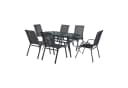 casa.pro Garten-Essgruppe 7-tlg. Aradeo Schwarz mit Glasplatte Bild 2