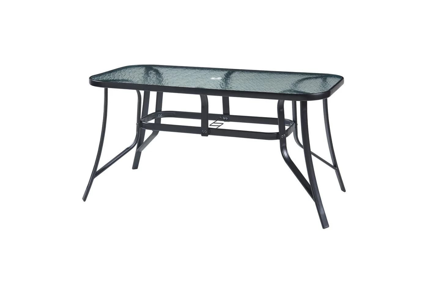 casa.pro Garten-Essgruppe 7-tlg. Aradeo Schwarz mit Glasplatte - Bild 5