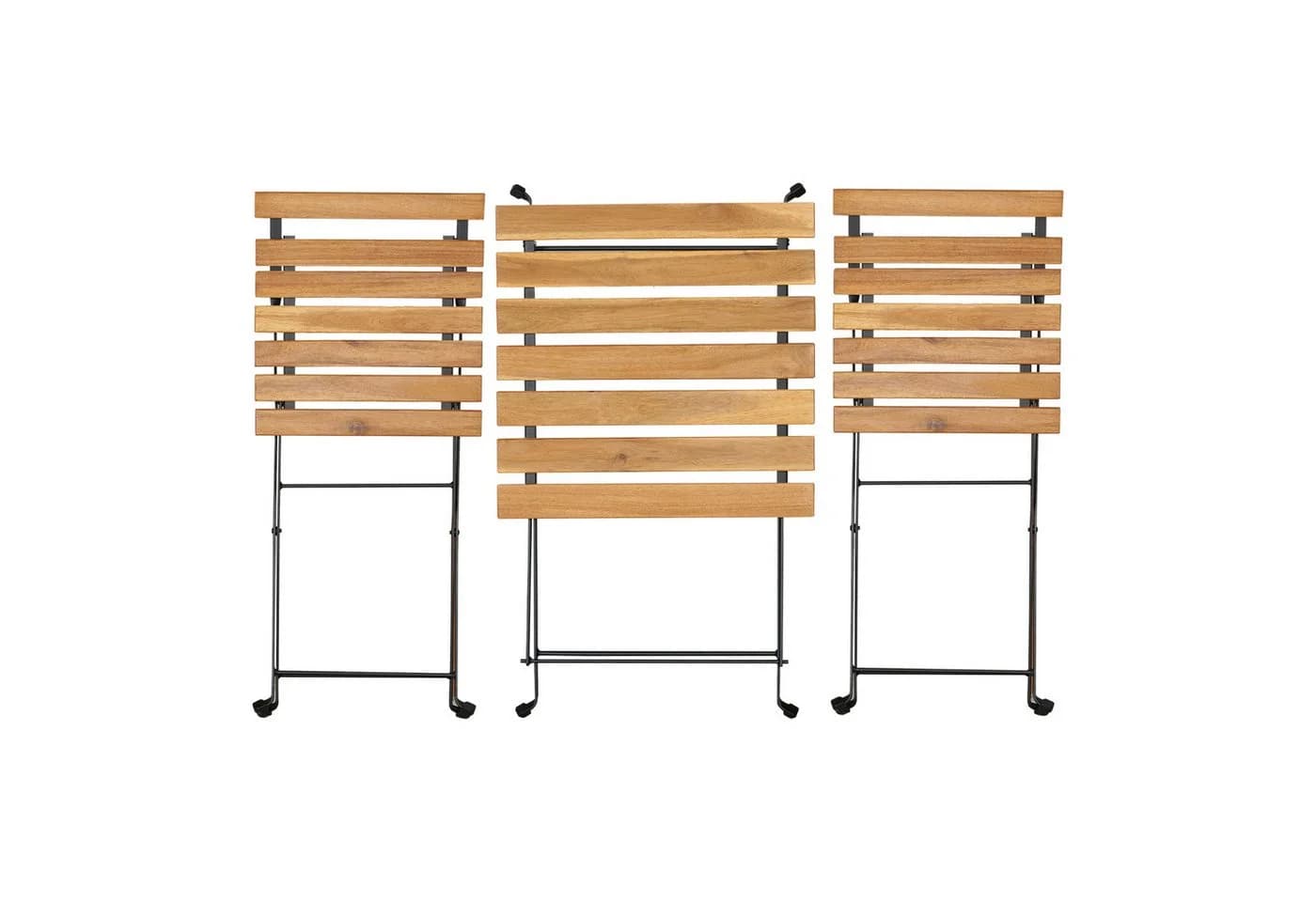casa.pro Balkonset 3-tlg. Bistroset Akazienholz Stahl Schwarz - Bild 5