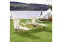 casa.pro Klappstuhl 3-tlg. Beige Textilgewebe mit Tisch Bild 1