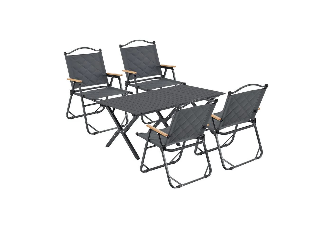 casa.pro Gartenlounge-Set 5-tlg. Grau Aluminium - Bild 2