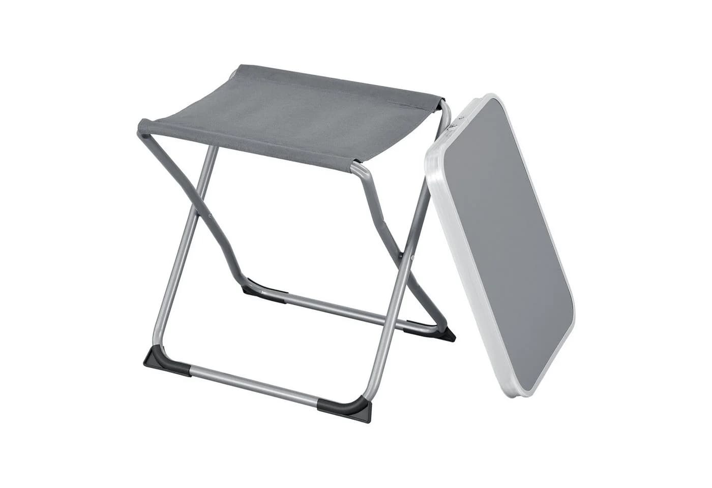 en.casa Campinghocker Barete 2-in-1 Grau Klappbar - Bild 2