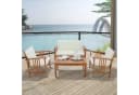 en.casa Gartenlounge-Set 4-tlg. Akazie Beige mit Kissen Bild 1