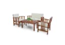 en.casa Gartenlounge-Set 4-tlg. Akazie Beige mit Kissen Bild 2