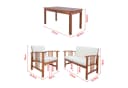 en.casa Gartenlounge-Set 4-tlg. Akazie Beige mit Kissen Bild 4