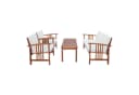 en.casa Gartenlounge-Set 4-tlg. Akazie Beige mit Kissen Bild 5