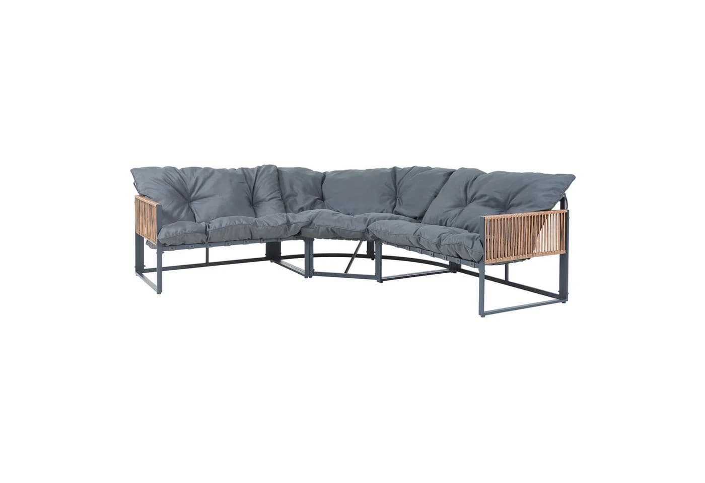 casa.pro Loungeset 4-tlg. Dunkelgrau mit Couchtisch - Bild 4
