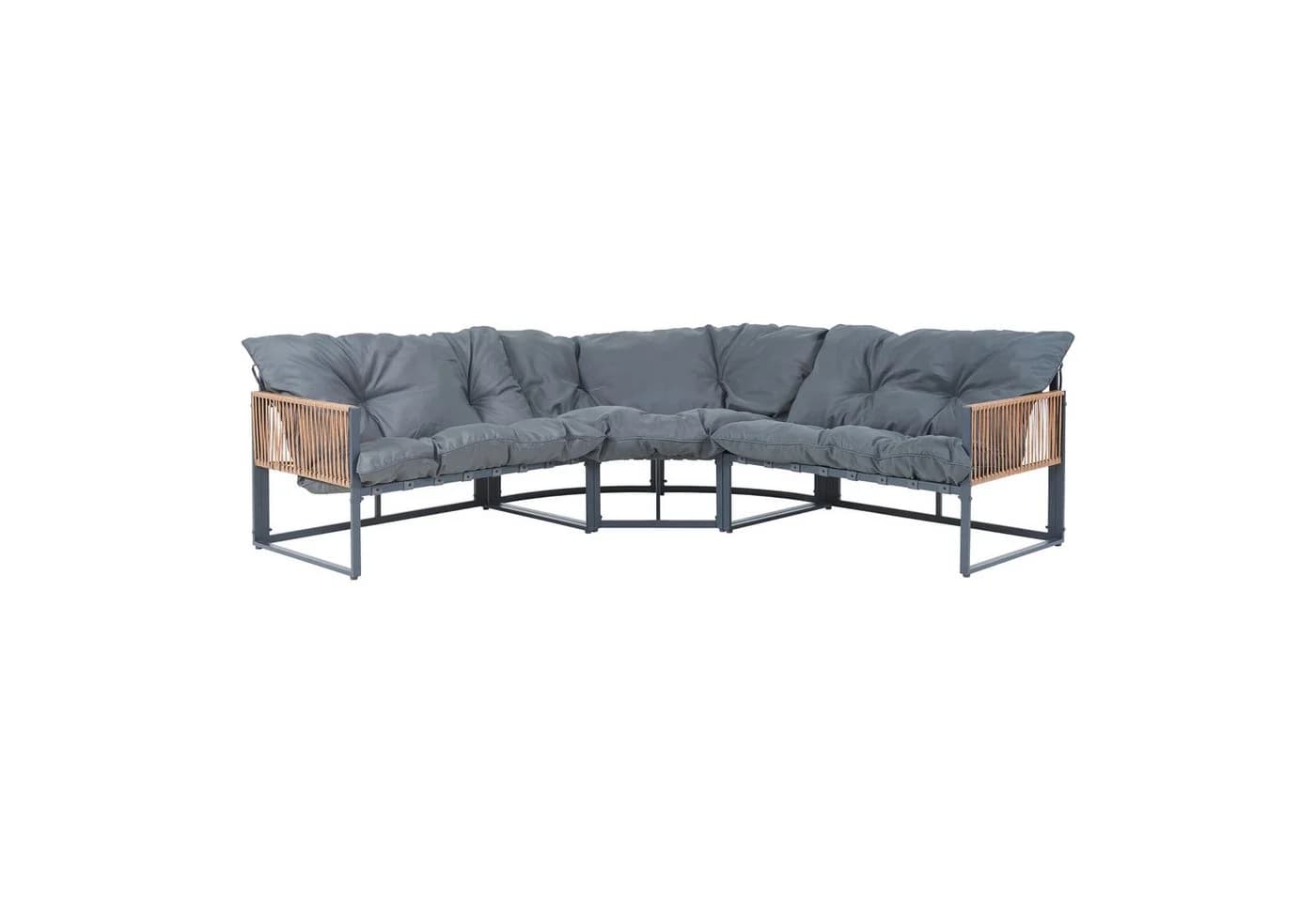 casa.pro Loungeset 4-tlg. Dunkelgrau mit Couchtisch - Bild 5