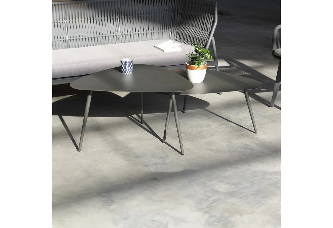 casa.pro Couchtisch (2er Set) »Aymavilles« Outdoor Indoor Stahl Anthrazit