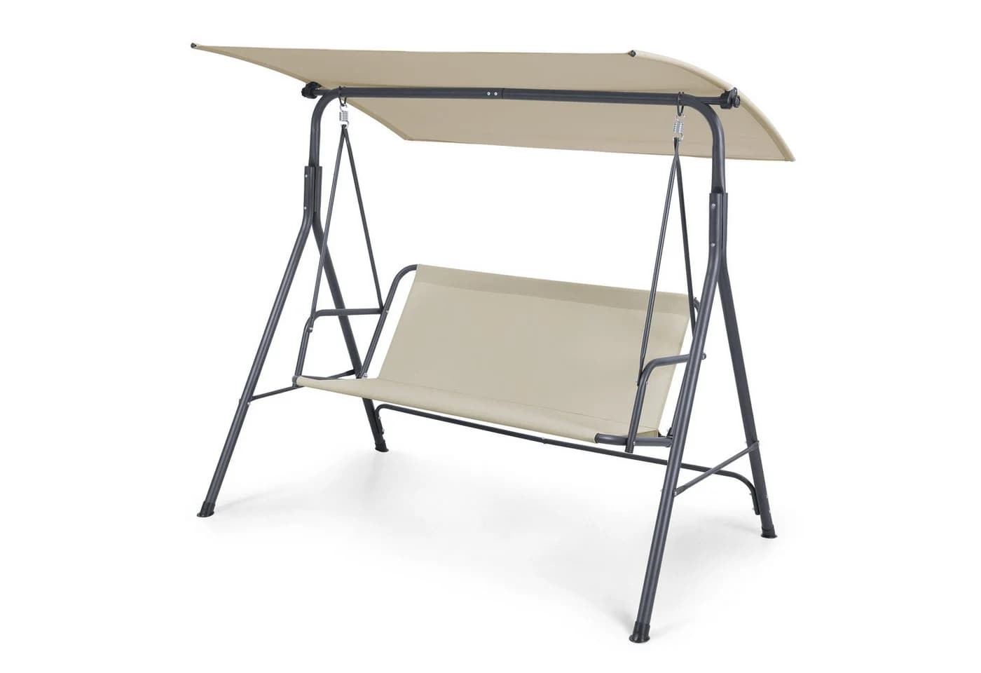 en.casa Hollywoodschaukel 3-Sitzer Grau/Beige