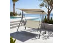 en.casa Hollywoodschaukel 3-Sitzer Grau/Beige Bild 2
