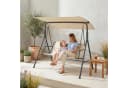 en.casa Hollywoodschaukel 3-Sitzer Grau/Beige Bild 4