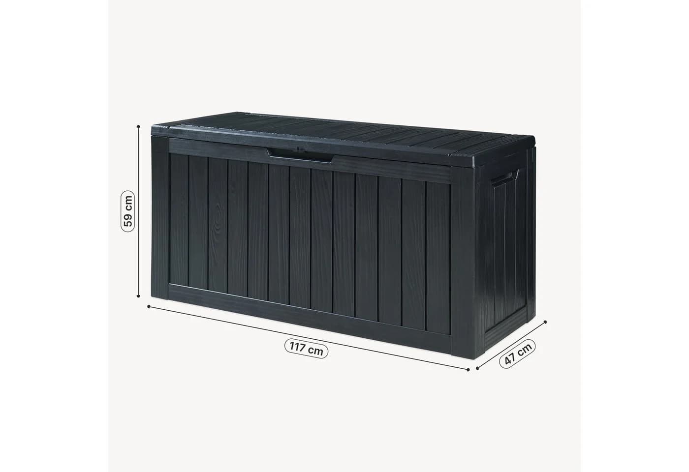 casa.pro Gartenbox Vades 300L abschließbar Schwarz Holzoptik - Bild 4