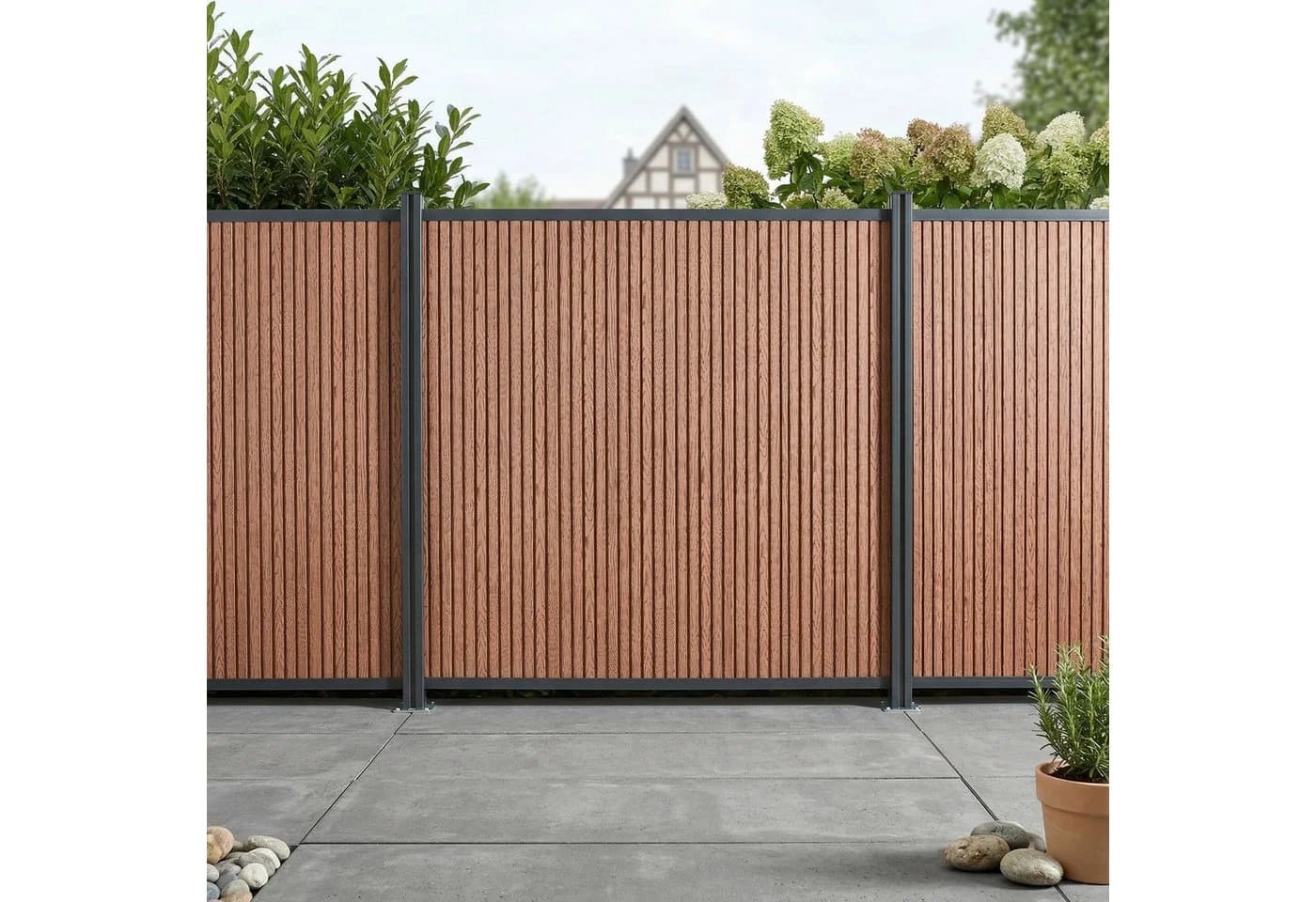 neu.holz Gartenzaun »Grassano« Startermodul WPC Braun