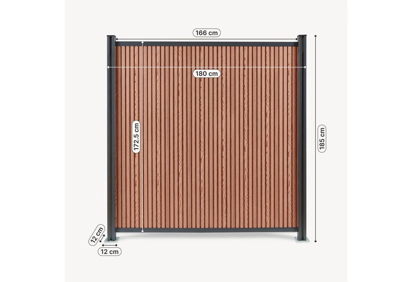 neu.holz Gartenzaun »Grassano« Startermodul WPC Braun - Bild 3