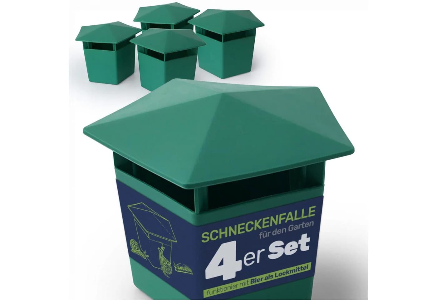 Gravidus Lebendfalle Schneckenfalle Set Schneckenschutz Garten Grün - Bild 2