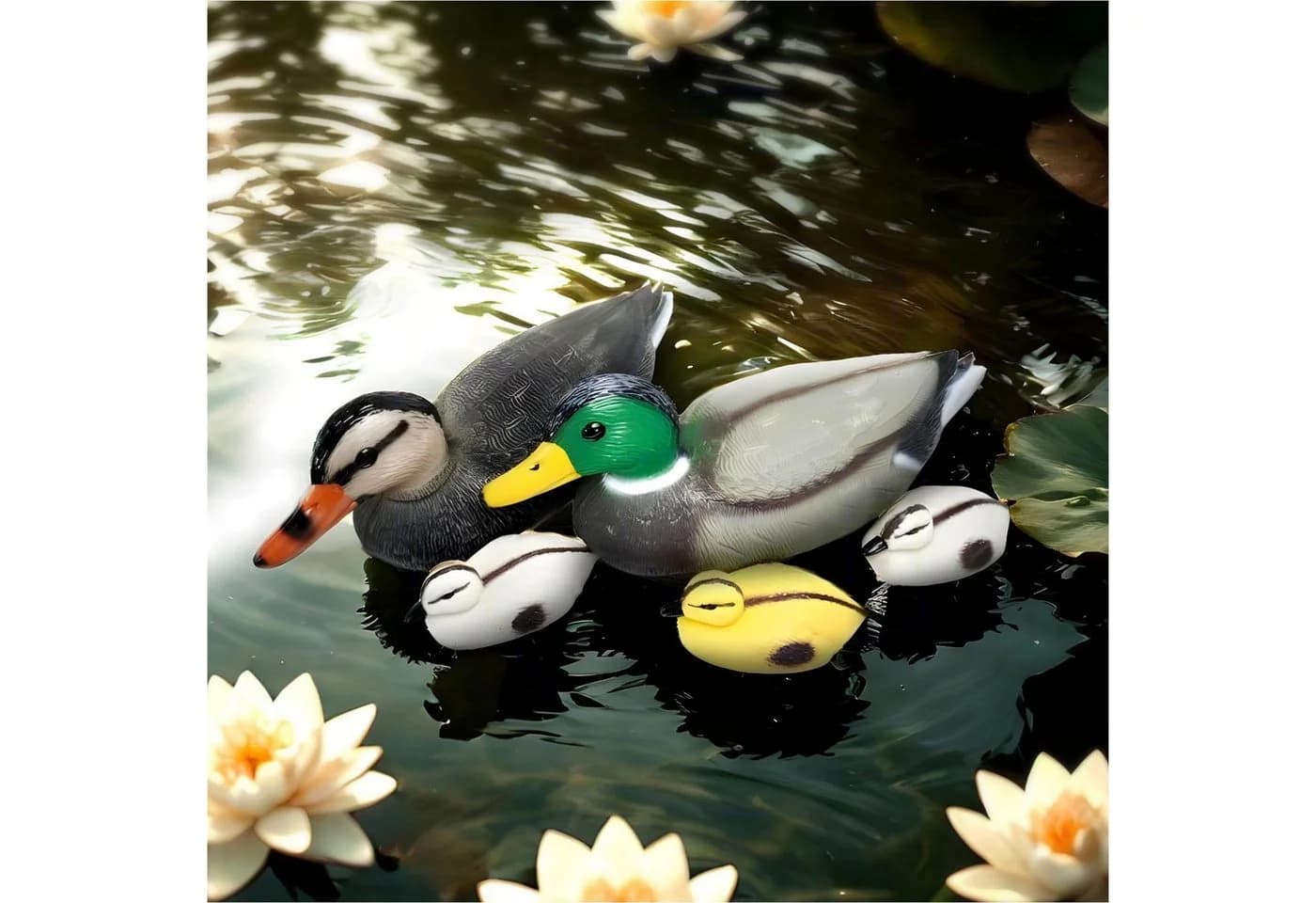 Gravidus Schwimmenten-Set 5-teilig Bunt Kunststoff Teichdeko - Bild 2