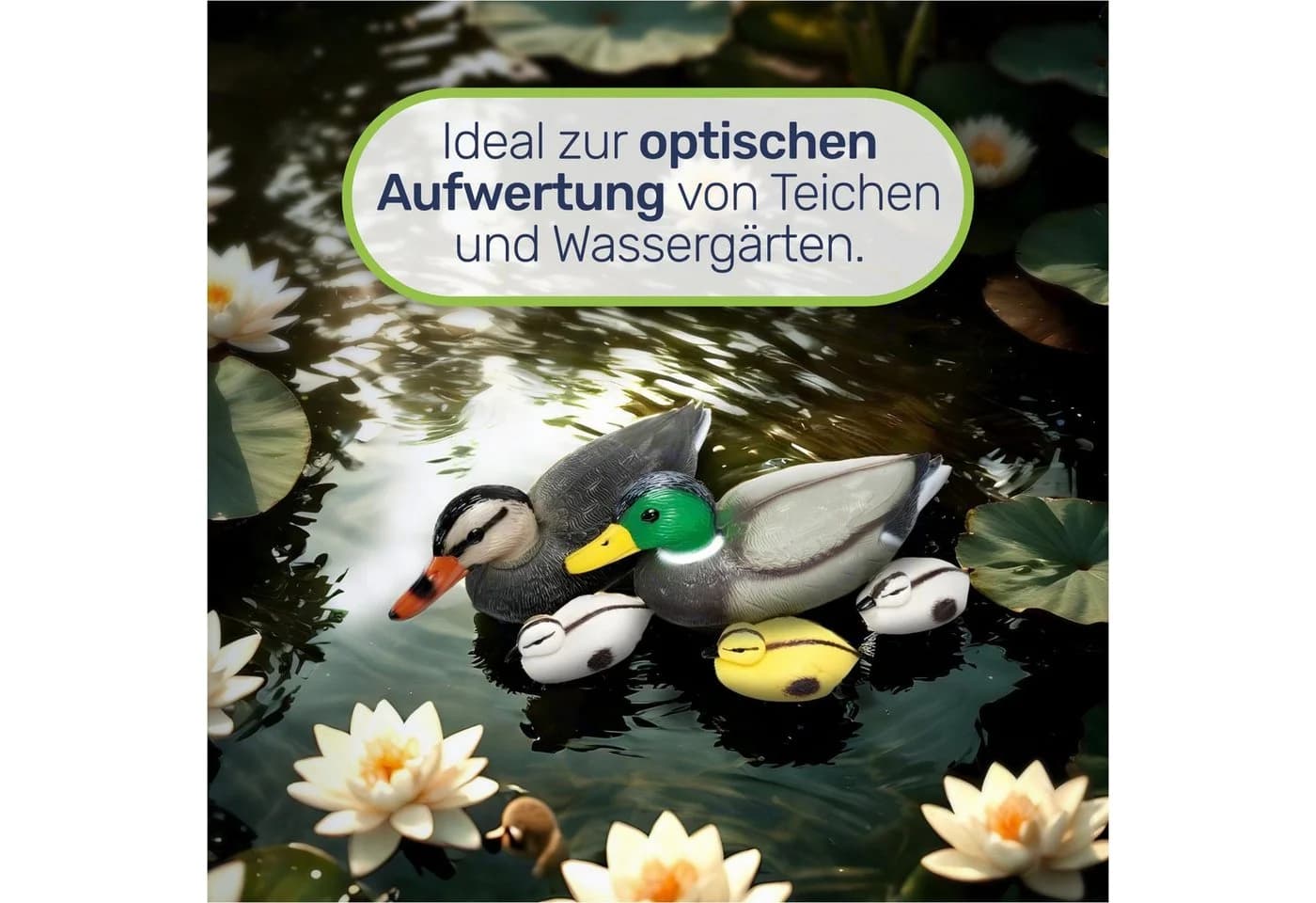 Gravidus Schwimmenten-Set 5-teilig Bunt Kunststoff Teichdeko - Bild 3