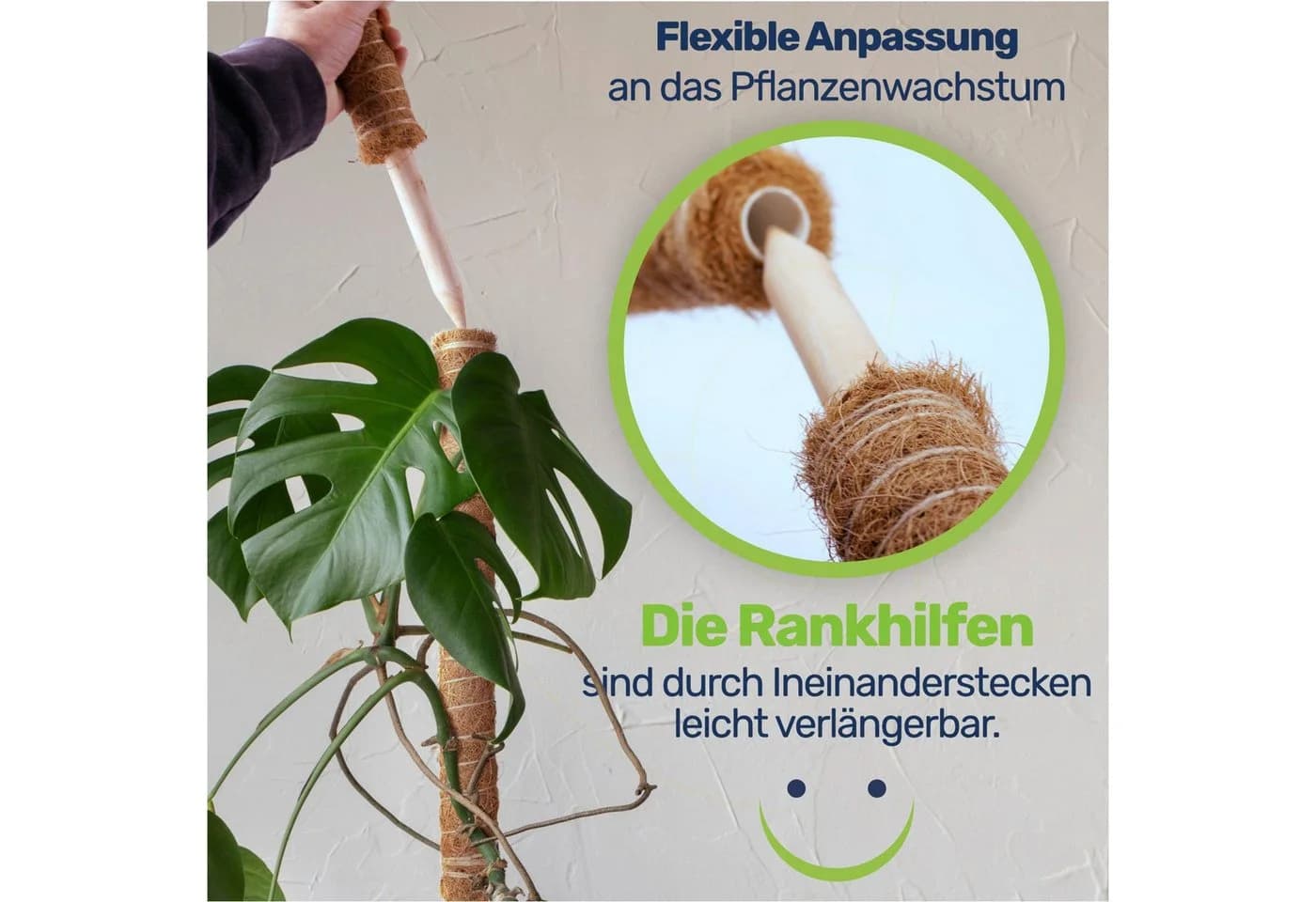 Gravidus Erweiterbare Rankhilfe 110 cm mit Kokosfilz Braun - Bild 3