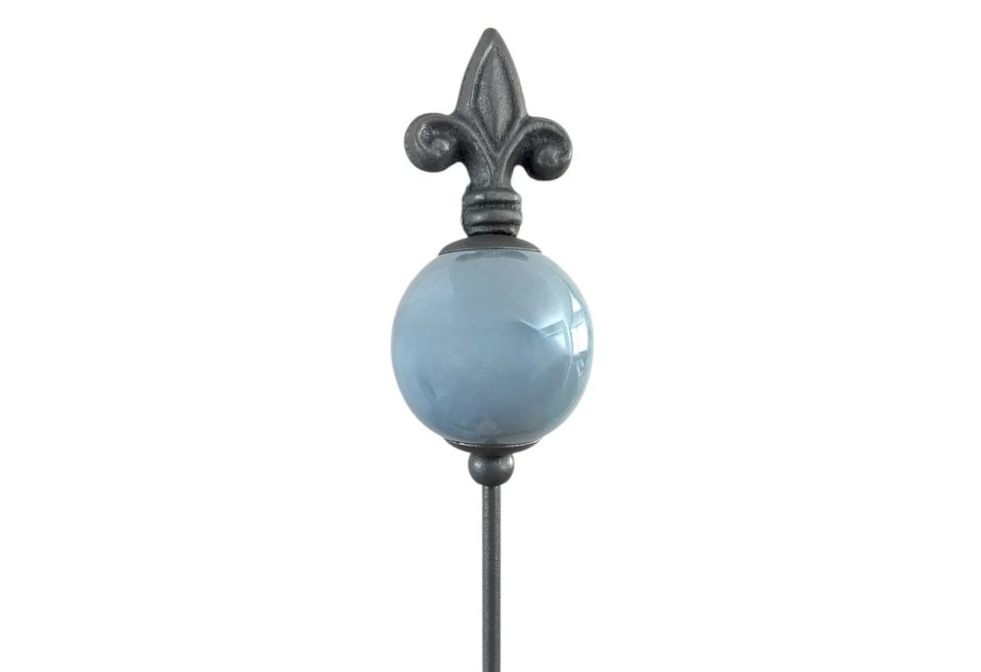 naninoa Gartenstecker Metall französische Lilie grau 80cm - Bild 2
