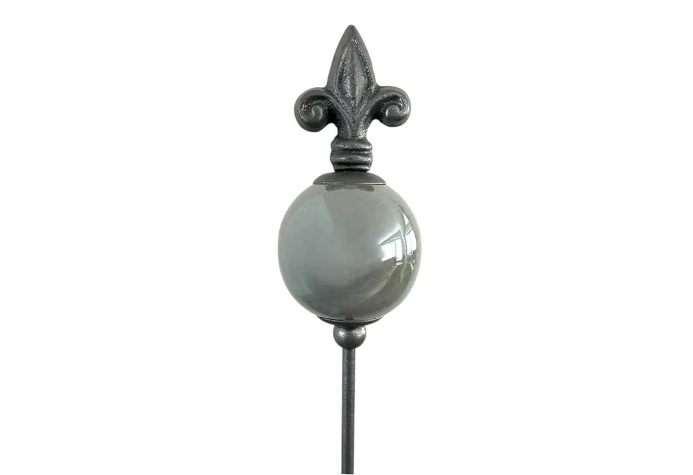 naninoa Gartenstecker Metall Grau Französische Lilie 80cm - Bild 2