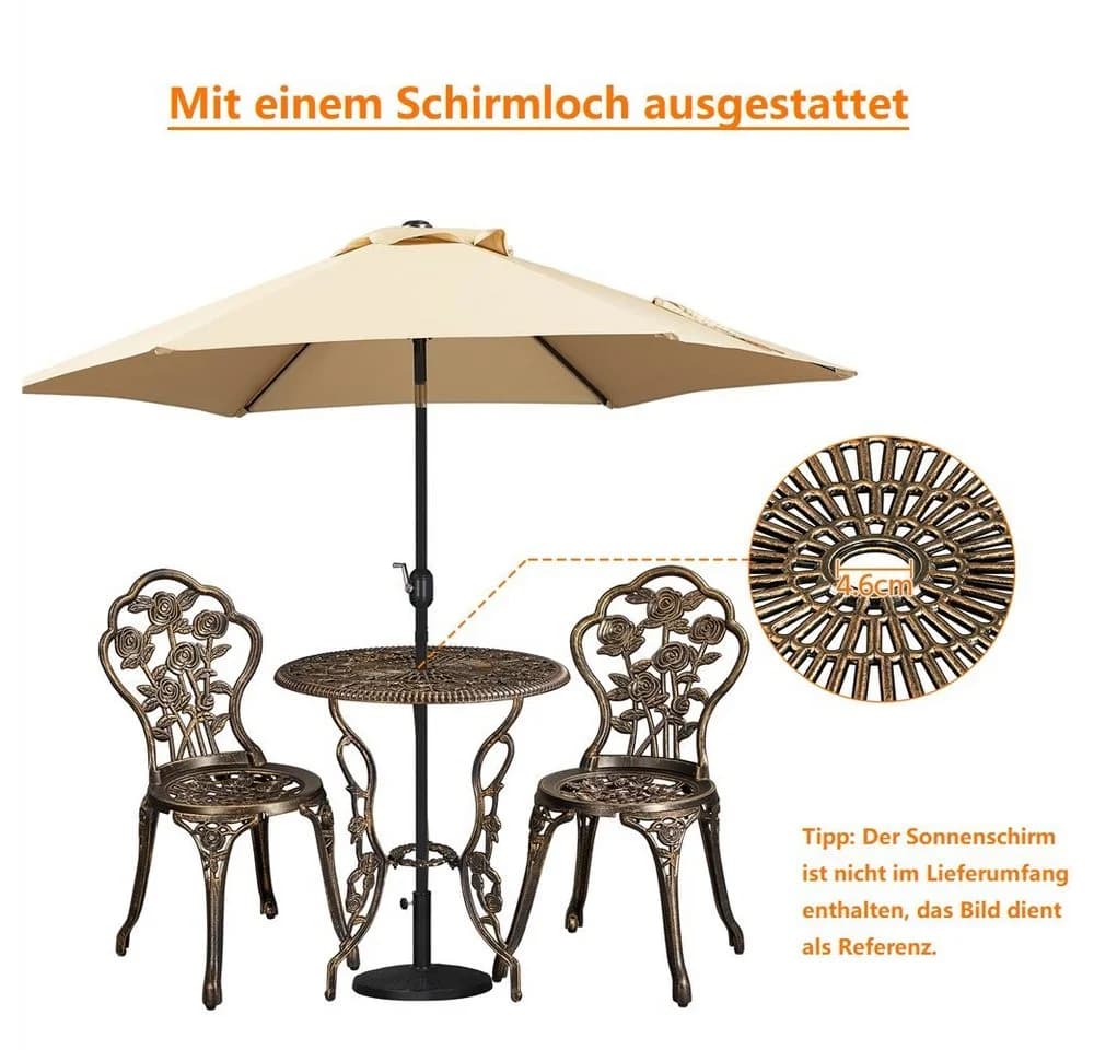 Yaheetech Balkonset 2 Stühle 1 Tisch Retrostil - Bild 4