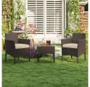 Yaheetech Balkonset 3-tlg. Gartenmöbel-Set inkl. 2 Stühle mit Sitzkissen & Tisch Bild 2