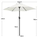 Yaheetech Sonnenschirm 223-327 cm Cremeweiß Bild 4