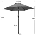 Yaheetech Sonnenschirm 223-327 cm UV-Schutz 50+ Bild 4