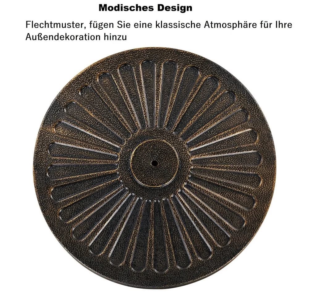 Yaheetech Runder Sonnenschirmständer Bronze Kunstharz - Bild 5