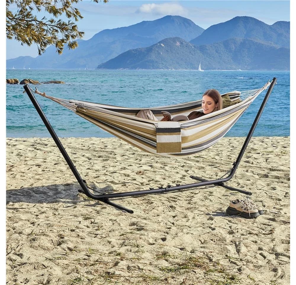 Yaheetech Hängematte mit Gestell, 205 kg belastbar, verstellbar, Polyester