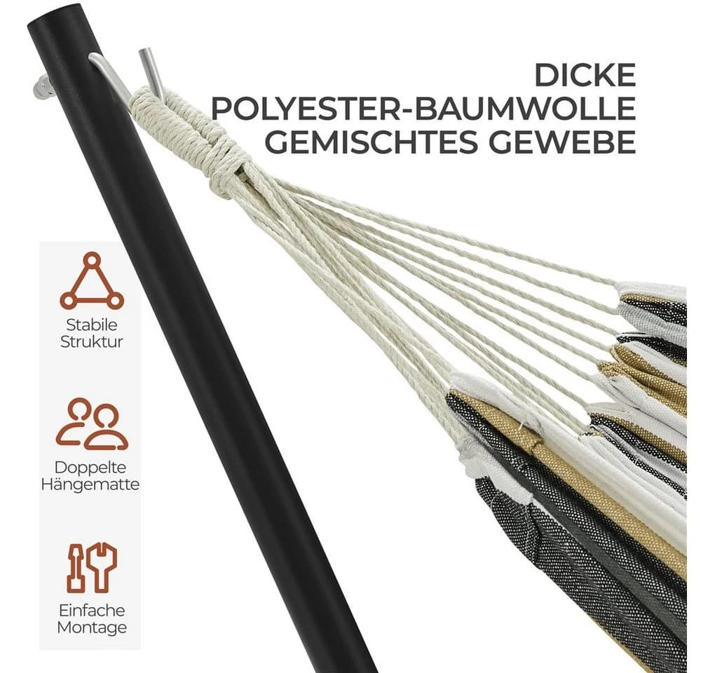 Yaheetech Hängematte mit Gestell, 205 kg belastbar, verstellbar, Polyester - Bild 5