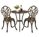 Yaheetech Balkonset 3-teilig Metall Retro-Blumenmuster Bild 2