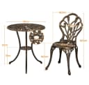 Yaheetech Balkonset 3-teilig Metall Retro-Blumenmuster Bild 4