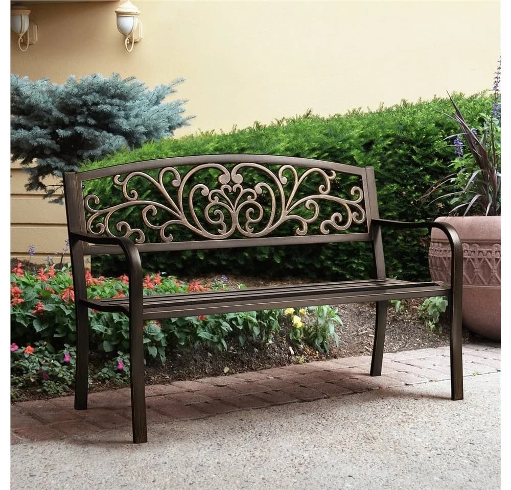 Yaheetech Gartenbank 3-Sitzer Wetterfest Bronze - Bild 3