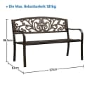 Yaheetech Gartenbank 3-Sitzer Wetterfest Bronze Bild 5